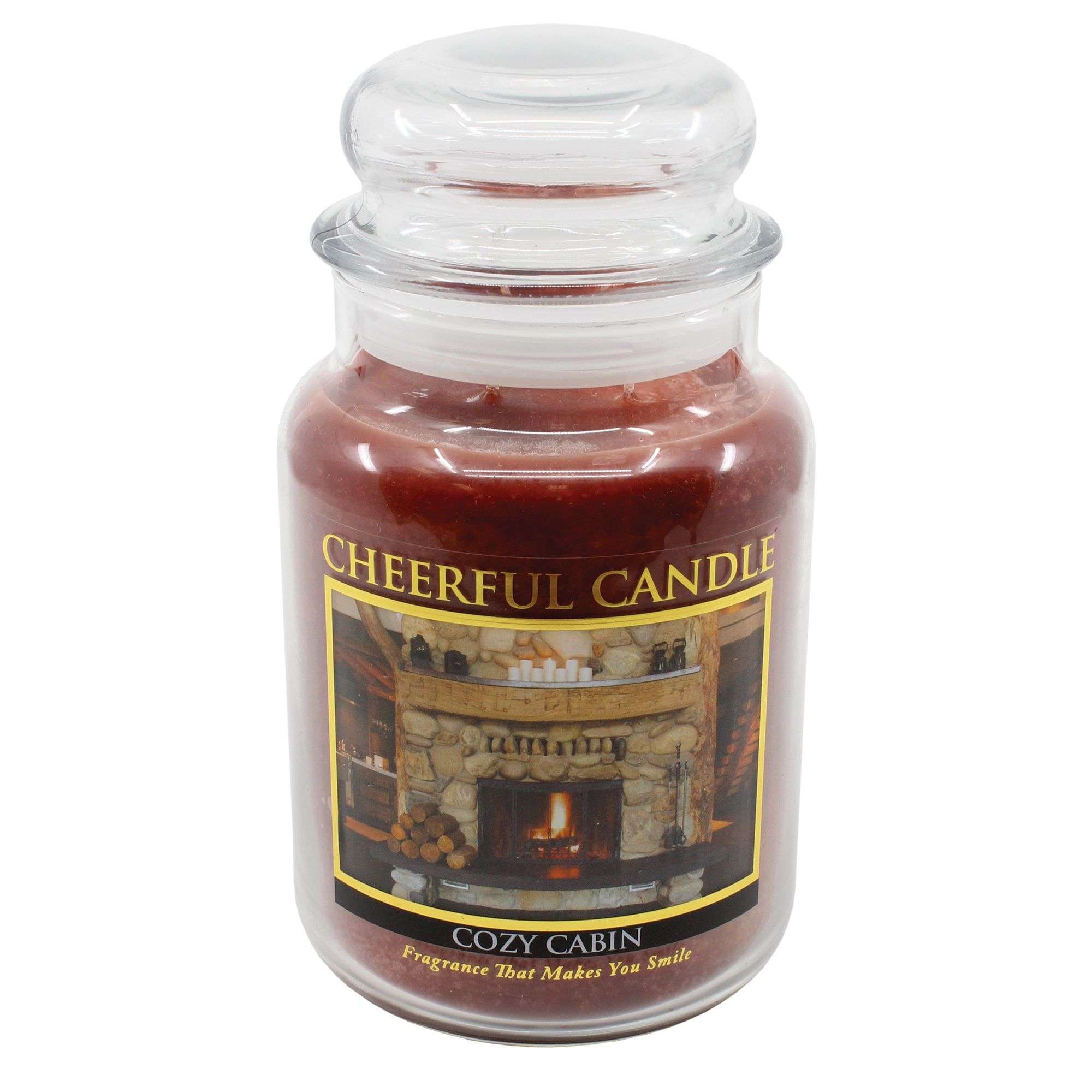 CHEERFUL CANDLE – COZY CABIN SCENTED CANDLE 3 SIZES MADE IN USA